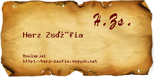 Herz Zsófia névjegykártya